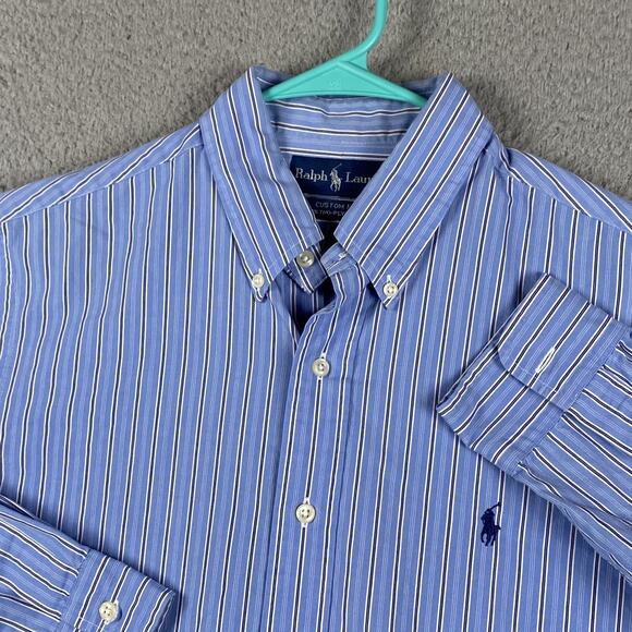 Ralph Lauren Men's Large Striped Button Shirt Preppy Business Causal Academia - Picture 1 of 9